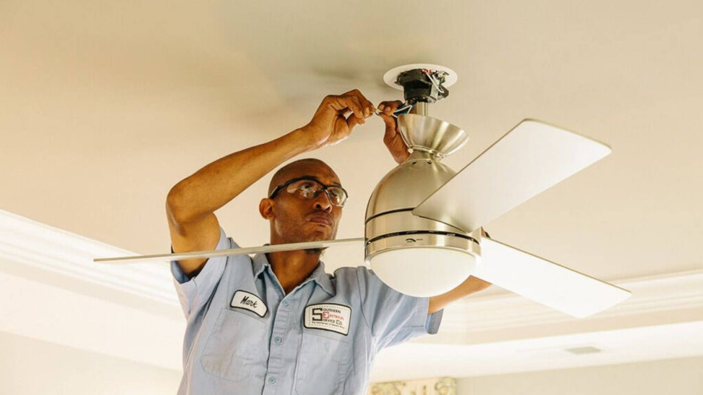 Ceiling fan installation in Leesburg VA by SESCOS